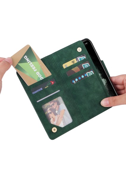 Ile Uyumluiphone 11 Pro Max Mıknatıslı Deri Zip Cüzdan Kart Sahibi (Yurt Dışından)