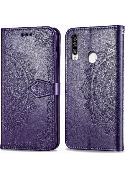 Samsung A20S Darbeye Basit Iş Deri Kılıf Zarif (Yurt Dışından)