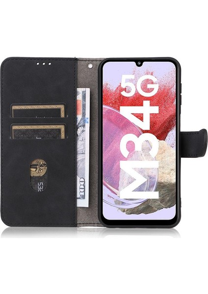 Samsung Galaxy M34 5g Için Kılıf Koruyucu Kapak Deri Folio Flip Case (Yurt Dışından)