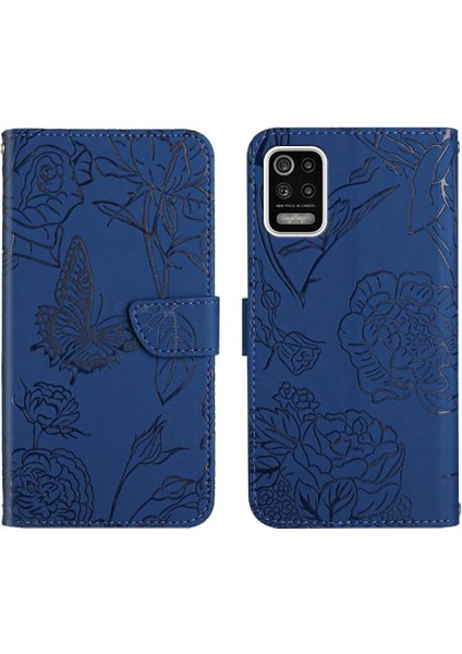 Lg K42 Anti-Damla Koruma Çiçekler ve Bilek Pu ile Kelebekler Için Kılıf (Yurt Dışından)