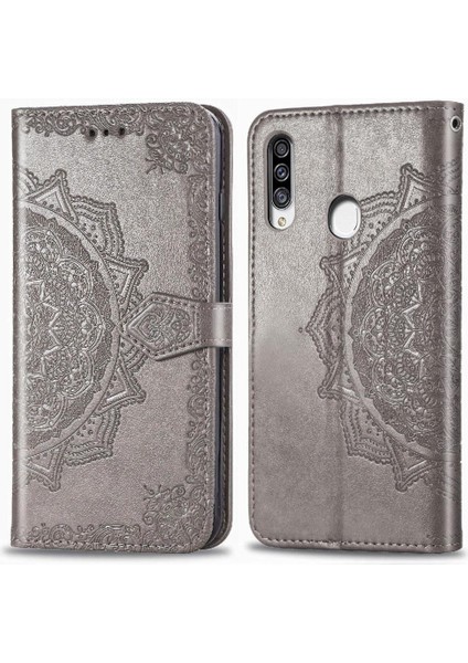 Samsung A20S Darbeye Basit Iş Deri Kılıf Zarif (Yurt Dışından)