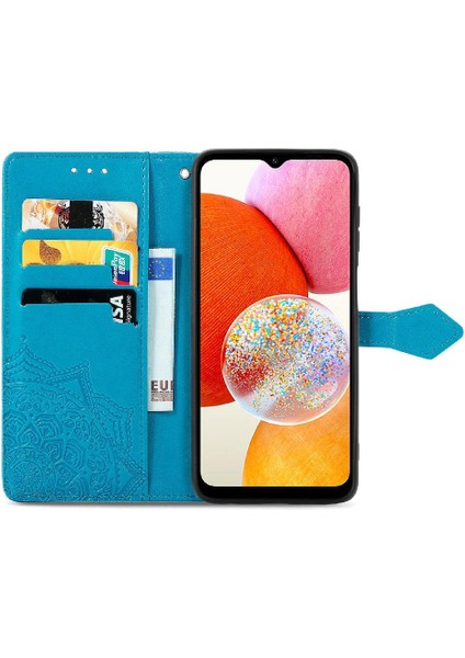 Samsung A14 4g Zarif Desen Basit Iş Deri Kılıf (Yurt Dışından)