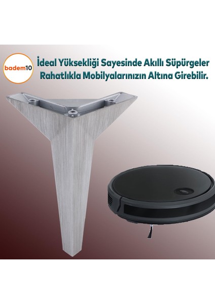 Moderno Mobilya Kanepe Sehpa Tv Ünitesi Baza Koltuk Ayağı Çekyat Saten Gri Eskitme 18 Cm Ayakları indirimleri