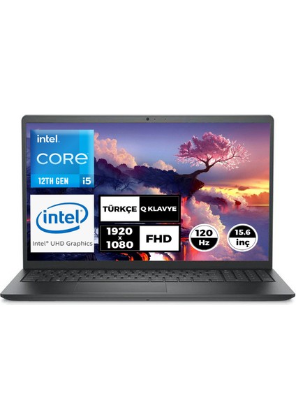VOSTRO 3520 Intel Core i5-1235U 8GB 256GB SSD 15.6" FHD Ubuntu Taşınabilir Bilgisayar N5315PVNB3520U001
