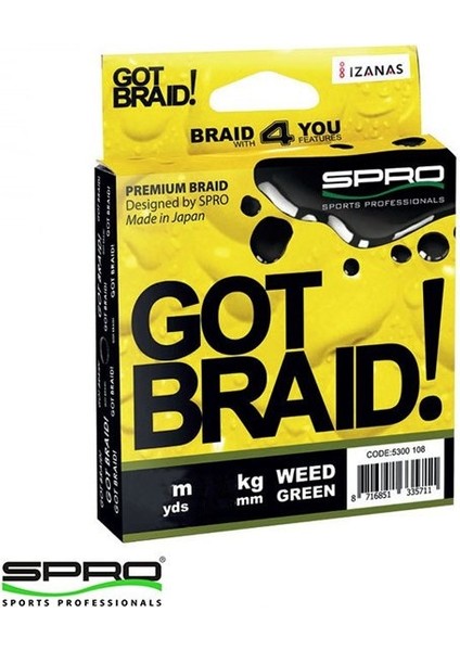 Got Braid! 0,13MM 300M Yeşil Ip Misina modelleri