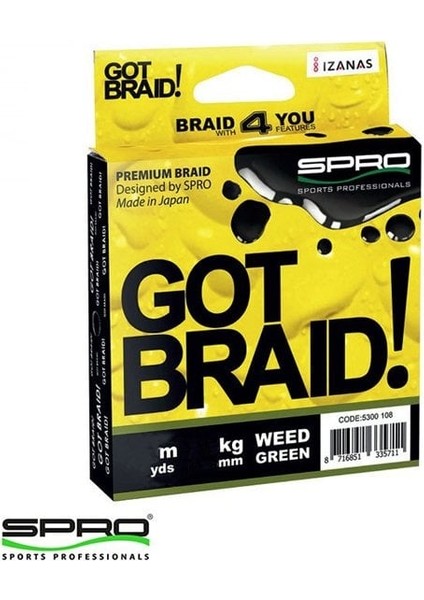 Got Braid! 0,13MM 300M Yeşil Ip Misina indirimleri