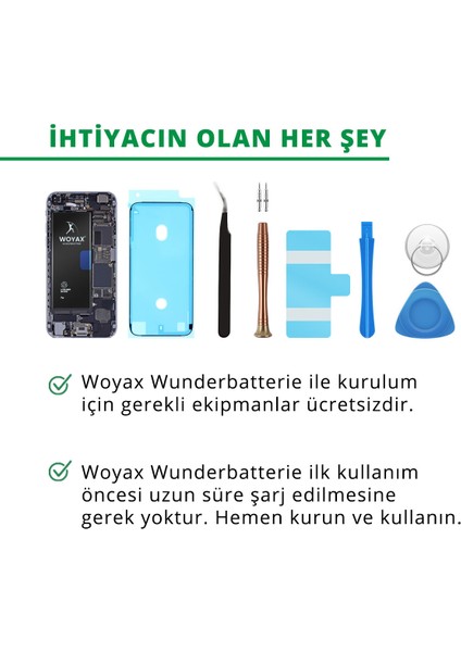 iPhone 5s / iPhone 5c Uyumlu Premium Batarya 2010mAh