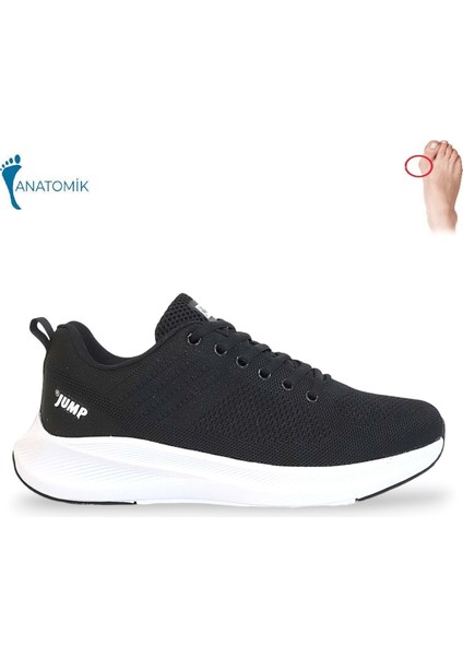 1810-29537 Anatomik Tabanlı Triko Kumaş Sneakers Ayakkabı - NKT01810-SIYAH Beyaz-44