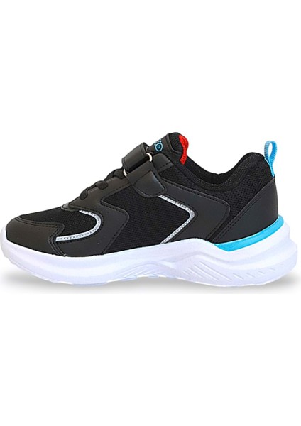 1565 Anatomik Taban Unisex Çocuk Sneakers Ayakkabı - NKT01565-SIYAH Kırmızı-32