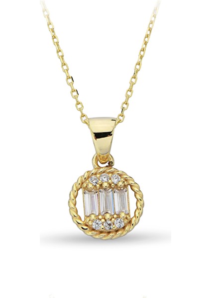 Burmalı Baget Altın Kolye CGKKLY093