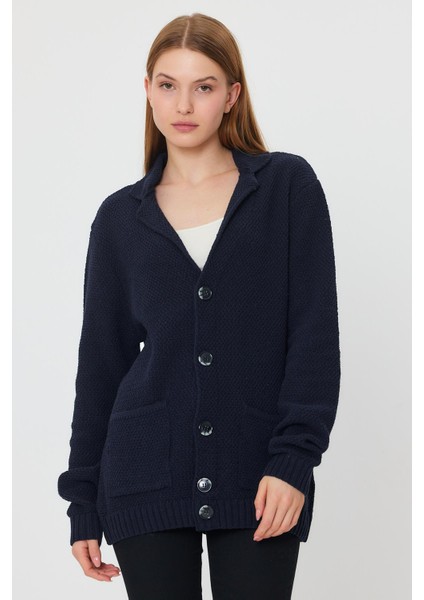 Düğmeli Salaş Triko Ceket (E23-6709-KDN) modelleri