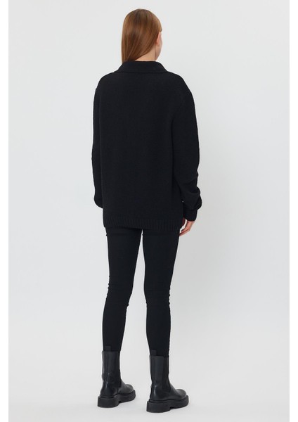 Düğmeli Salaş Triko Ceket (E23-6709-KDN) indirimleri