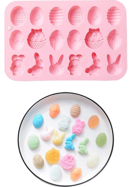 No.2 Tarzı Fondan Kalıpları Paskalya Yumurtası ve Tavşan Çikolatalı Kek Kalıpları Pasta Topper Paskalya Partisi Için Kalıp Yapma (Yurt Dışından)