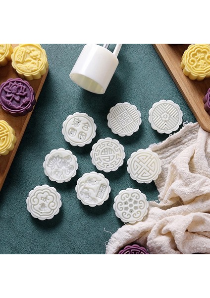 C Stili 1 Takım El Basın Çerez Damgası Ay Kek Dekor Kalıp Varil Mooncake Kalıp 75G Pasta Dıy Aracı Sonbahar Ortası Festivali (Yurt Dışından) modelleri