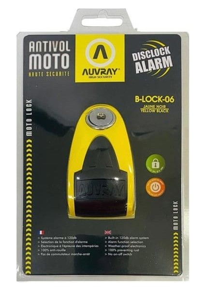 120DB Alarmlı Disk Kilidi 6mm B-Lock 06 modelleri