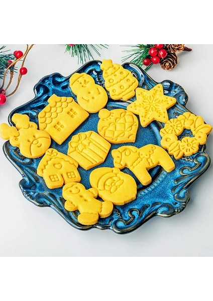 E1769 Stili Merry Christmas Kurabiye Kalıbı Zencefilli Noel Evi Damga Kesici Bisküvi Kalıbı Dıy Fondan Kek Kalıbı Pişirme Dekorasyon Araçları (Yurt Dışından) fırsatları