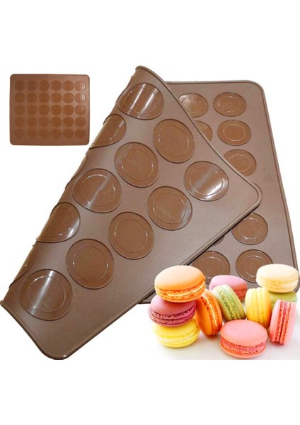 Macaron Silikon Ped Pişirme 30 Kavite Silikon Macaron Mat Dıy Pişirme Paspasları Kek Pasta Fırını Fırında Kalıp Araçları (Yurt Dışından)