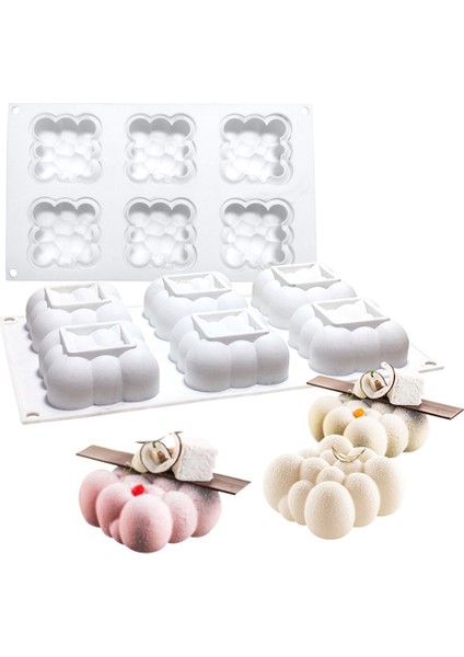 No.1 Tarzı 3D 6 Kavite Kare Bulut Şekilli Silikon Bakeware Kalıp Tatlı Mus Kek Dıy Pişirme Formu Jöle Kalıpları Dekorasyon Araçları (Yurt Dışından) fiyatları