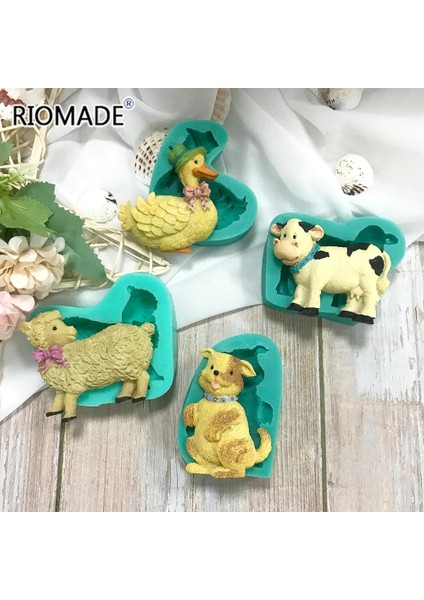 F1215XD Stili Hayvan Silikon Kalıp Ördek Köpek Koyun Süt Inek Modeli Kurabiye Çikolata Pişirme Fondan Kek Araçları Reçine Alçı Craft Kalıp (Yurt Dışından) fiyatları