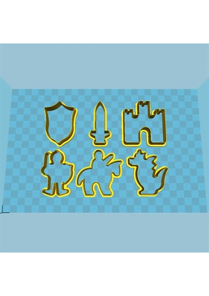 H0033D Stili Kalkan, Büyük Kılıç, Kale, Asker, Şövalye, Ateş Ejderhası, 3D Teknolojisi, Pasta Kurabiye Süsleme Fondan Kesici Aletler (Yurt Dışından) modelleri