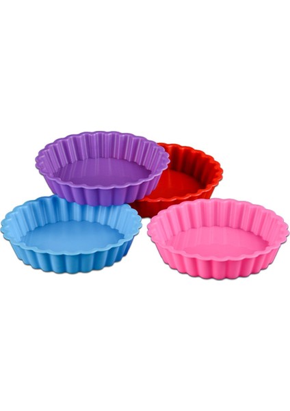 Rastgele Stil Silikon Tart Kalıpları Mini Kiş Kalıpları Yapışmaz Yuvarlak Yivli Tart Tavası Gevşek Tabanlı Kek Kalıbı Kek Araçları Bakeware Tava Pişirme (Yurt Dışından) modelleri