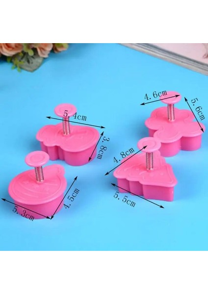 4 Adet Tarzı Tamp Bisküvi Kalıp 3D Kurabiye Kesici Piston Fondan Sugarcraft Çikolata Kalıp Kek Noel Kurabiye Dekorasyon Araçları (Yurt Dışından) indirimleri