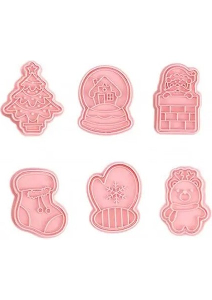 Pembe Tarzı Yeni Kurabiye Damga Bisküvi Dıy Kalıp Noel 3D Çerez Kek Piston Kesici Pişirme Kalıp Noel Çerez Kesiciler Renk Rastgele (Yurt Dışından)