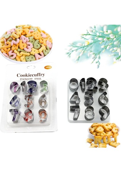 12PC Tarzı Paslanmaz Çelik Numaraları Çerez Kesici Seti Bisküvi Kalıbı Fondan Pasta Ekmek Sandviç Kalıpları Çocuklar Için Çerez Dekorasyon Kalıpları (Yurt Dışından) modelleri