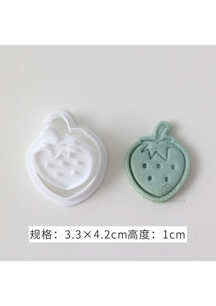 Çilek Tarzı Karikatür Meyve Plastik Dıy Bisküvi Kalıbı El Damgası Pres Kalıp Karpuz Elma Çilek Çerez Kesici Pişirme Aracı Mutfak Dıy (Yurt Dışından)