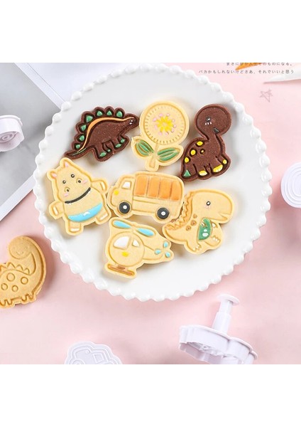 No.4 Tarzı Paskalya Cadılar Bayramı Noel Kurabiye Kesiciler Seti 3D Araba Hayvan Çiçek Kurabiye Kalıbı Plastik Presleme Pişirme Kalıp Damga Pasta Araçları (Yurt Dışından) fırsatları