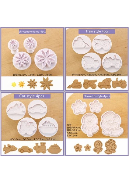 No.4 Tarzı Paskalya Cadılar Bayramı Noel Kurabiye Kesiciler Seti 3D Araba Hayvan Çiçek Kurabiye Kalıbı Plastik Presleme Pişirme Kalıp Damga Pasta Araçları (Yurt Dışından) indirimleri