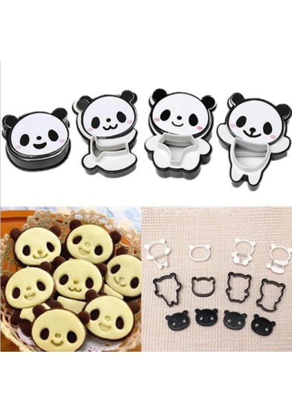 Kurabiye Kesim 3D Panda Plastik Kurabiye Kalıbı Dıy Karikatür Kurabiye Aracı Bisküvi Kek Pirinç Topu Kalıbı Plastik Kavisli Kurabiye Kalıbı (Yurt Dışından)
