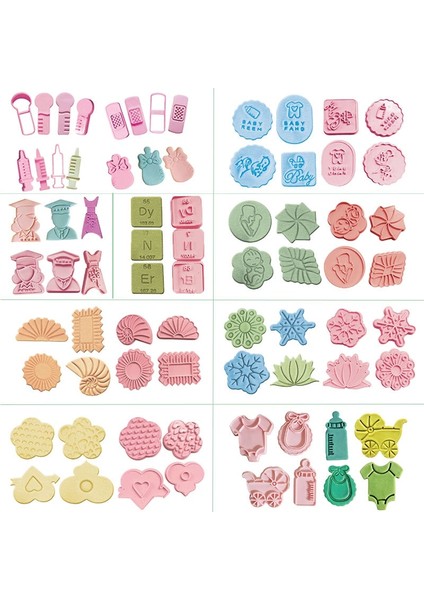 No.6 Tarzı 9 Stylelot Çerez Kesici Bisküvi Şeker Kalıp Pişirme Şekeri Çikolata Fondan Parti Kalıp Cupcake Kek Dekorasyon Araçları (Yurt Dışından) fiyatları