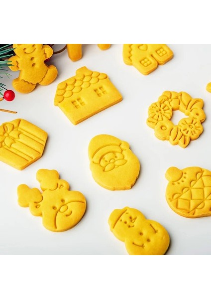 E1766 Stili Merry Christmas Kurabiye Kalıbı Zencefilli Noel Evi Damga Kesici Bisküvi Kalıbı Dıy Fondan Kek Kalıbı Pişirme Dekorasyon Araçları (Yurt Dışından) indirimleri