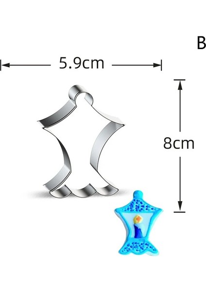 Açık Yeşil Tarzı Eid Mubarak Bisküvi Kalıp Moonstarcamelchurch Çerez Kesiciler Dıy Kek Pişirme Mutfak Aletleri Ramazan Kareem Paslanmaz Çelik (Yurt Dışından)