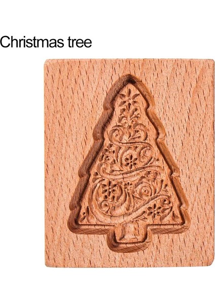 Noel Ağacı Stili 1 Adet 3D Ahşap Kurabiye Pişirme Kalıbı Noel Oyma Zencefilli Kurabiye Kalıbı Dekor Kurabiye Damgası Kabartma Craft Dekor Pişirme Araçları (Yurt Dışından)
