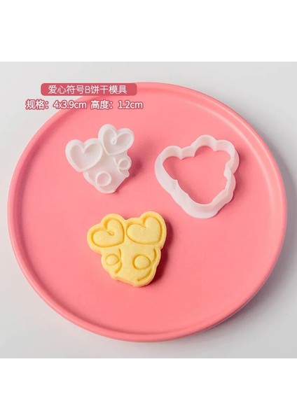 E2117 Stili Sevgililer Günü Karikatür Aşk Bisküvi Kalıbı Sevimli Yüz Sembolü Mini 3D Kurabiye Kalıbı Basın Damgası Fondan Kek Dekorasyon Pişirme Araçları (Yurt Dışından)