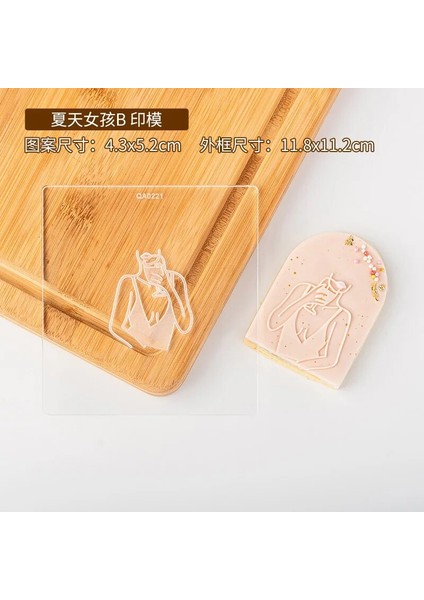 QA0221 Stili Kek Dekorasyon Aracı Yaz Plaj Kız Çerez Damgası Embosser Kesici Akrilik Fondan Şeker El Sanatları Kek Damgası Kalıp Çerez Kesici (Yurt Dışından)