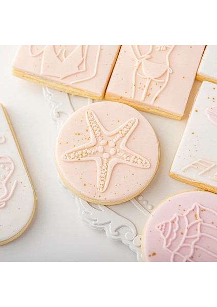 QA0221 Stili Kek Dekorasyon Aracı Yaz Plaj Kız Çerez Damgası Embosser Kesici Akrilik Fondan Şeker El Sanatları Kek Damgası Kalıp Çerez Kesici (Yurt Dışından) fırsatları