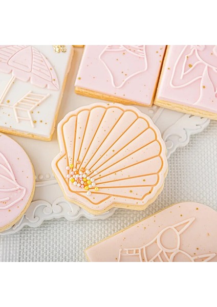 QA0221 Stili Kek Dekorasyon Aracı Yaz Plaj Kız Çerez Damgası Embosser Kesici Akrilik Fondan Şeker El Sanatları Kek Damgası Kalıp Çerez Kesici (Yurt Dışından) indirimleri