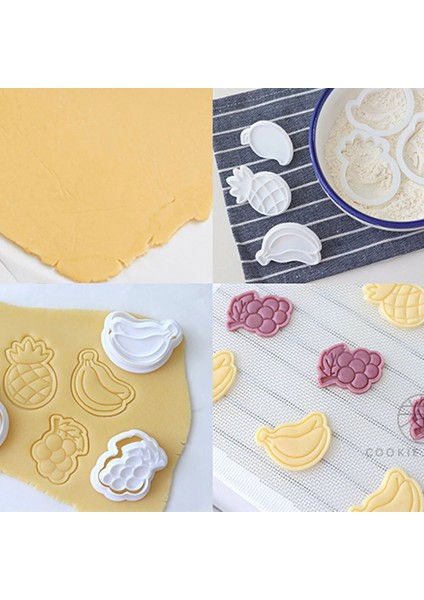 Armut Tarzı Karikatür Meyve Plastik Dıy Bisküvi Kalıbı El Damgası Pres Kalıp Karpuz Elma Çilek Çerez Kesici Pişirme Aracı Mutfak Dıy (Yurt Dışından) indirimleri