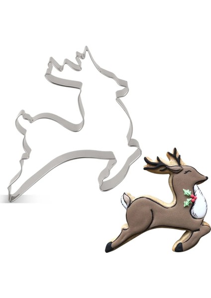 Ren Geyiği Stili Lılıao Noel Kış Çerez Kesici - Paslanmaz Çelik Bisküvi Sandw Ekmek Kalıbı Pişirme Araçları Mutfak Aksesuarları (Yurt Dışından)