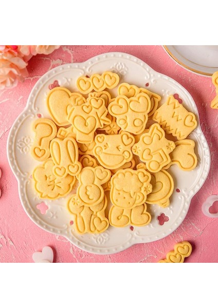 E2119 Stili Sevgililer Günü Karikatür Aşk Bisküvi Kalıbı Sevimli Yüz Sembolü Mini 3D Kurabiye Kalıbı Basın Damgası Fondan Kek Dekorasyon Pişirme Araçları (Yurt Dışından) modelleri