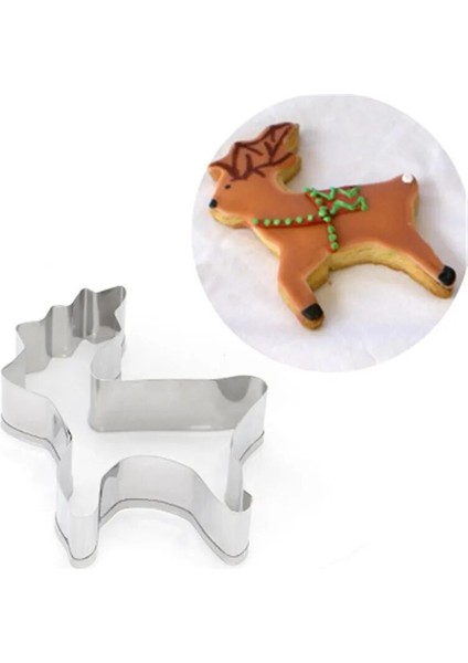 Açık Yeşil Tarzı Elk Geyik Şekli Noel Kurabiye Kesici Fondan Damga Kek Kabartma Kurabiye Kalıbı Sugarcraft Noel Pişirme Pasta Kurabiye Kesici (Yurt Dışından)