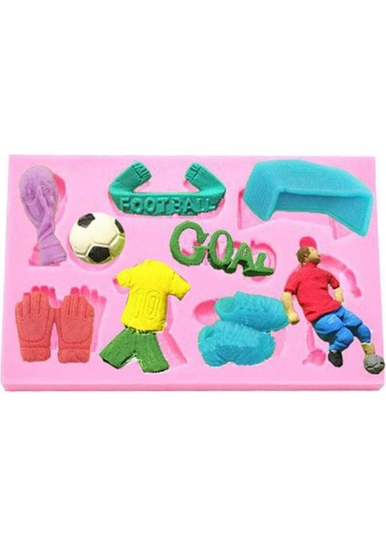 Açık Yeşil Tarzı Dıy Pişirme Araçları Dünya Kupası Kek Futbol Bisküvi Kabartma Fondan Kil Baskı Plastik Kalıp (Yurt Dışından)