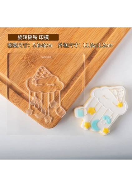 QA0088 Stili Akrilik Bebek Duş Çerez Basın Damgası Bebek Doğum Günü Meme Kabartmalı Kalıp Embosser Kesici Dıy Bisküvi Pasta Fondan Şeker El Sanatları (Yurt Dışından)