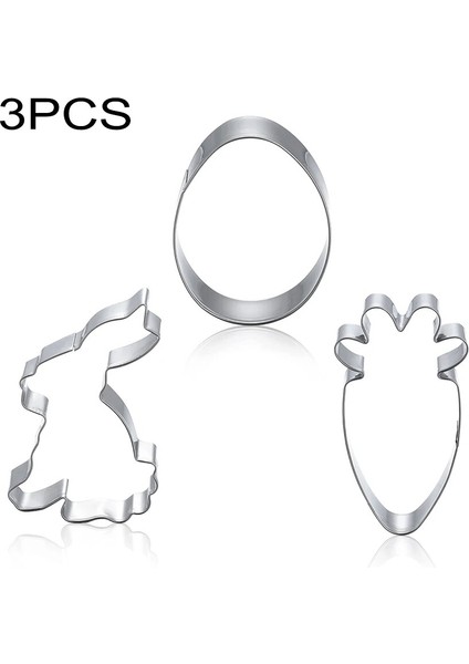 3 Adet Tarzı Paskalya Yumurtası Tavşan Turp Paslanmaz Çelik Kurabiye Kesici Bisküvi Kalıp Mutfak Eşyaları Dıy Pişirme Pasta Araçları (Yurt Dışından)