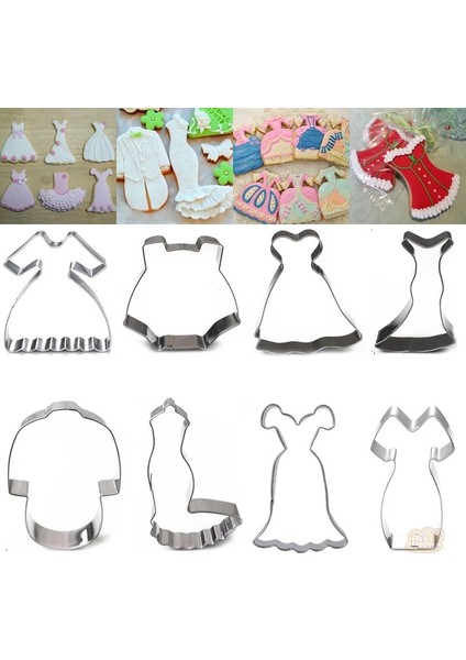Şeffaf Stil 1 Adet Gelinlik Takım Kokteyl Elbisesi Cheongsam Paslanmaz Çelik Kurabiye Kesiciler Fondan Kek Dekor Aracı Bisküvi Kalıp Pastane (Yurt Dışından) fiyatları