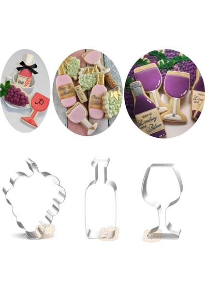 Şarap Kadehleri ​​tarzı 1 Adet Düğün Pişirme Kokteyl Üzüm Kırmızı Şarap Kurabiye Kesiciler Kalıplar Metal Şeker Bisküvi Kalıbı Fondan Kek Dekor Araçları Pastane (Yurt Dışından) modelleri