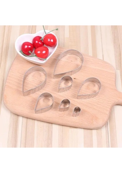 7 Adet Tarzı Yaratıcı Su Damlası Şekli Çiçek Yaprakları Şekil Kek Kesici Kalıp Paslanmaz Çelik Bisküvi Kalıp Sugarcraft Fondan Kek Dekor Araçları (Yurt Dışından)